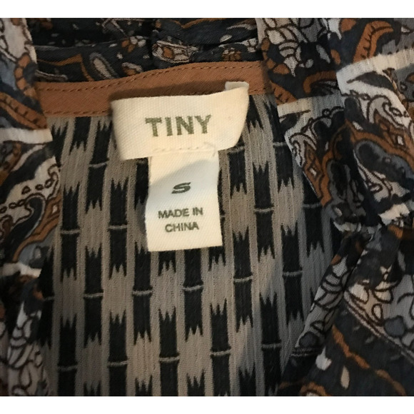 Anthropologie Tiny Joy Tie-Neck Short-Sleeve Top - Size Small - Picture 8 of 10